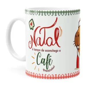 Arte Caneca Capivara Natalina Café Quentinho – Png Sublimação