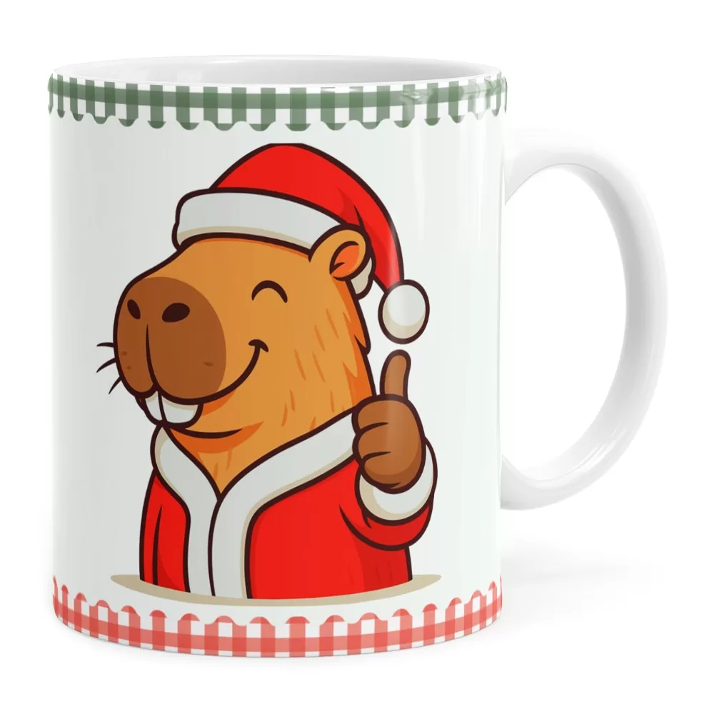 Arte Caneca Capivara Natalina Café Quentinho – Png Sublimação