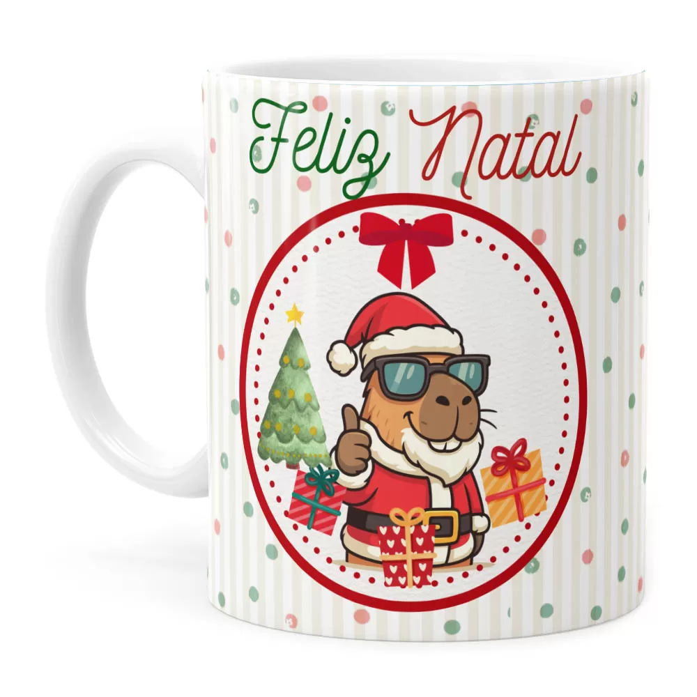 Arte Para Caneca Capivara Natalina – Png Sublimação