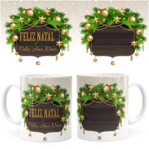 Arte Caneca De Natal 11 Digital Png