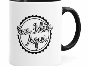 Caneca Personalizada Empresa V01 Alça E Interno Preto